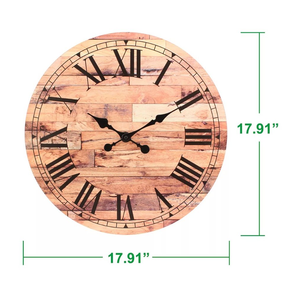 Stonebriar Collection Old Fashioned Round Battery Operated Hanging Wall Clock